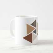 Braunes geometrisches Muster weiß Kaffeetasse (Vorderseite Links)
