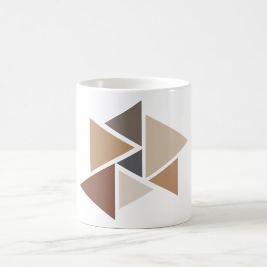 Braunes geometrisches Muster weiß Kaffeetasse (Mittel)
