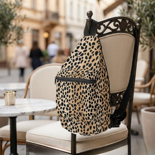 Braunes Geparden-Druck-Tragetasche-Rucksack Crossbody Bag