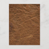 Braunes, gezogenes Leder Textur Hintergrund Postkarte (Vorderseite)