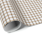 Braunes Gingham Geschenkpapier (Rolleneckpunkt)