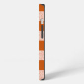 Braunes Gingham-Karomuster iPhone Hülle (Linke Seite)