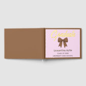 Braunes Gingham-Schleifen-Abschlussfeier Gästebuch (Voll)