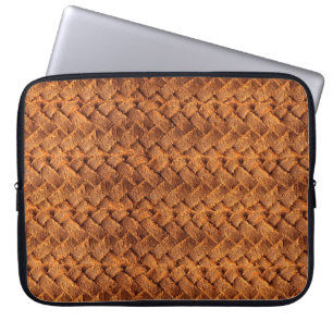 Braunes Glattleder aus Background, braun, rückseit Laptopschutzhülle
