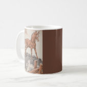 braunes glückliches Pferd Kaffeetasse (Vorderseite Links)