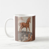 braunes glückliches Pferd Kaffeetasse (Links)
