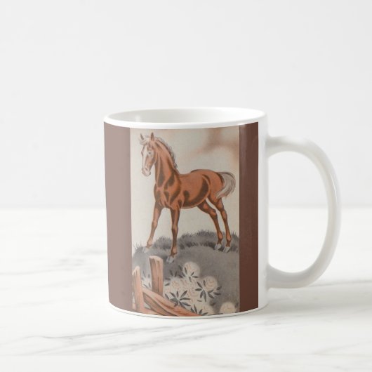 braunes glückliches Pferd Kaffeetasse (Rechts)