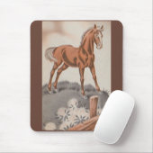 braunes glückliches Pferd Mousepad (Mit Mouse)