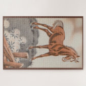 braunes glückliches Pferd Puzzle (Horizontal)