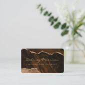 Braunes Gold Achat Microblading abgerundet Visitenkarte (Stehend Vorderseite)