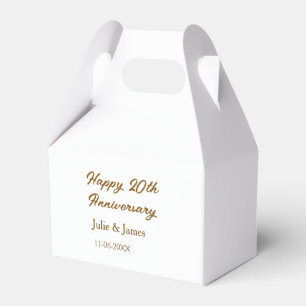 Braunes goldenes glückliches 20. Jubiläum Name dat Geschenkschachtel