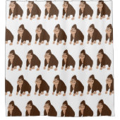 Braunes Gorilla-Design Duschvorhang (Vorderseite)