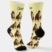 Braunes Gorilla-Design personalisiert Socken (Gewinkelt)