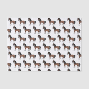 Braunes Gypsy Vanner Clydesdale Shire Horse Muster Seidenpapier