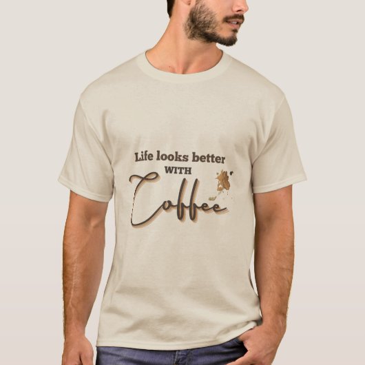 braunes halbärmeliges Hemd T-Shirt (Vorderseite)