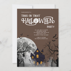 Braunes Halloween-Kostüm für Kinder zum Trick or T Einladung