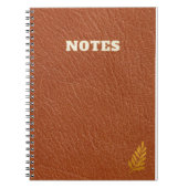 braunes, helles Leder Notizblock (Vorderseite)