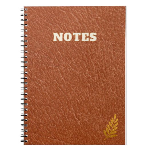braunes, helles Leder Notizblock (Vorderseite)
