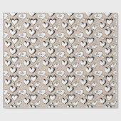 Braunes Herz Geschenkpapier (Flach)