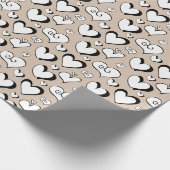 Braunes Herz Geschenkpapier (Ecke)