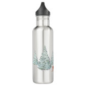 Braunes Hirsch unter schneebedeckten Spruce Trees Edelstahlflasche (Links)