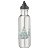 Braunes Hirsch unter schneebedeckten Spruce Trees Edelstahlflasche (Rechts)