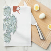 Braunes Hirsch unter schneebedeckten Spruce Trees Geschirrtuch (Viertel Falte)