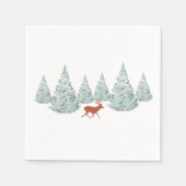 Braunes Hirsch unter schneebedeckten Spruce Trees Serviette (Vorderseite)