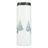 Braunes Hirsch unter schneebedeckten Spruce Trees Thermosbecher (Rückseite)