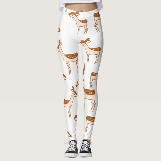 Braunes Hirschmuster Leggings (Vorderseite)