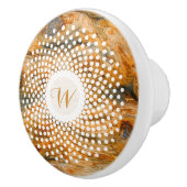 Braunes Holz Barke Textur & weißer Kreis Keramikknauf (Rechts)