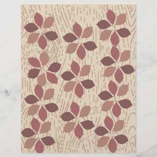 Braunes Holz & Blätter Scrapbook Papier: