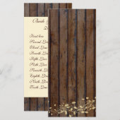 Braunes Holz Hochzeitsprogramm Menü Programm (Vorne/Hinten)
