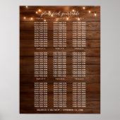 Braunes Holz Streichelleuchten 9 Tische Hochzeitss Poster (Vorne)