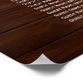 Braunes Holz String Lights 11 Tische Hochzeitssitz Poster (Ecke)