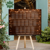 Braunes Holz String Lights 18 Tische Hochzeitssitz Poster