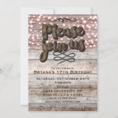 Braunes Holz und Lichter Elegante Einladung (Vorderseite)