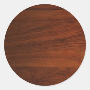 Braunes Holzbrett Aussehen Leere Elegante Vorlage Runder Aufkleber