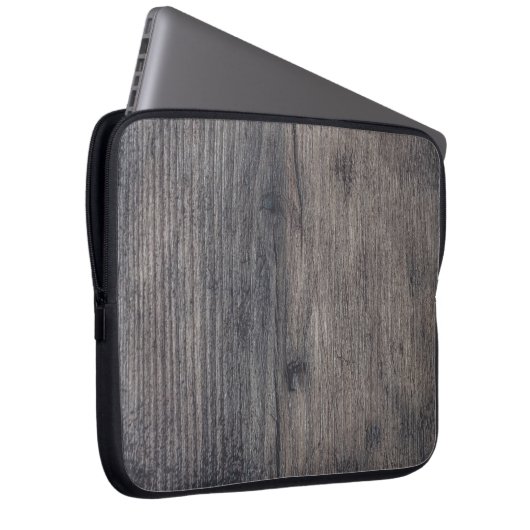 Braunes Holzbrett Laptopschutzhülle (Vorne Rechts)