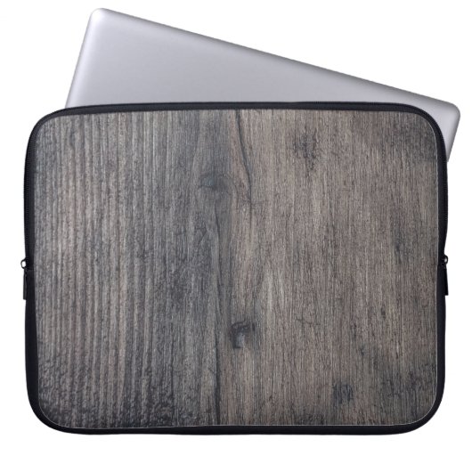 Braunes Holzbrett Laptopschutzhülle (Vorderseite)