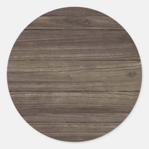 Braunes Holzbrett Look Elegante Leere Vorlage Runder Aufkleber