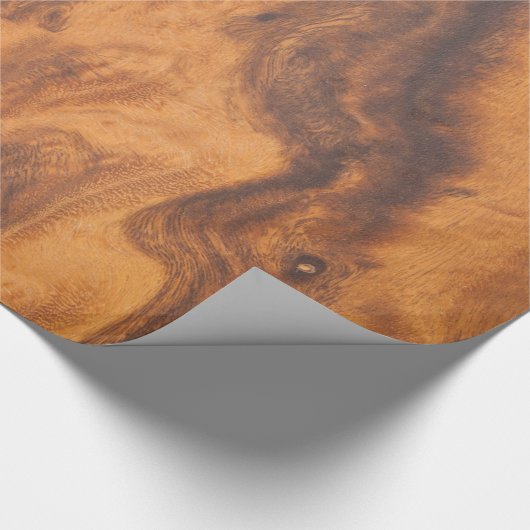 Braunes Holzdesign Geschenkpapier (Ecke)