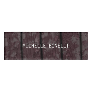 Braunes Holzdesign Hintergrund Schlichte Legitimat Namenschild