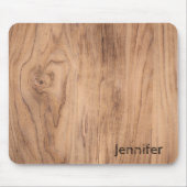Braunes Holzkörnchen mit Namenspersonalisierung Mousepad (Vorne)