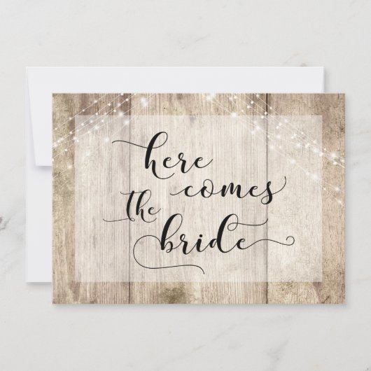 Braunes Holzleuchten hier kommt das Zeichen des Br Einladung (Vorderseite)