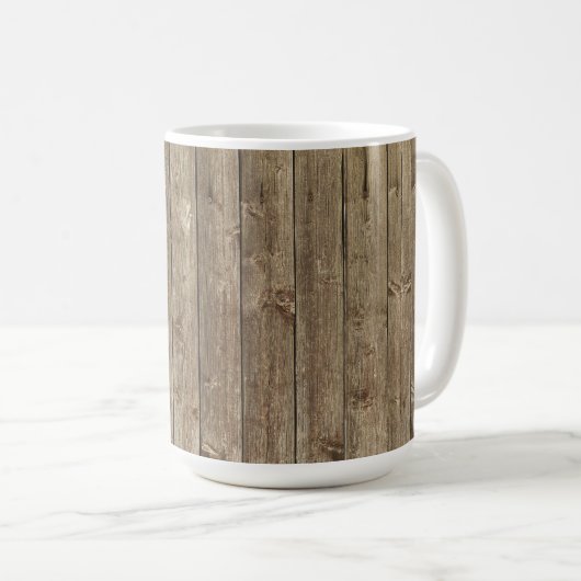 Braunes Holzmuster handlich rustikal Kaffeetasse (VorderseiteRechts)