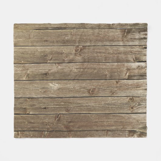 Braunes Holzmuster Rustikales Fleece Blanket (Vorderseite (Horizontal))