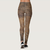 Braunes Holztextur Abstrakter Hintergrund Leggings (Rückseite)
