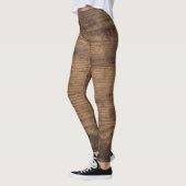 Braunes Holztextur Abstrakter Hintergrund Leggings (Links)