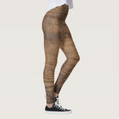 Braunes Holztextur Abstrakter Hintergrund Leggings (Rechts)